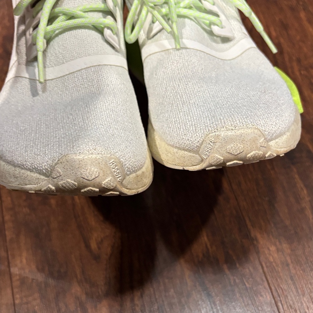 adidas White Sneakers with Neon Green Accents - Picture 3 of 12